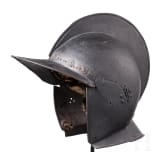 A blackened German burgonet, circa 1600