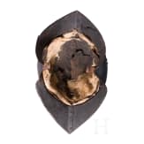 A blackened German burgonet, circa 1600