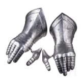 A pair of German armoured gauntlets, ca. 1570