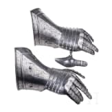 A pair of German armoured gauntlets, ca. 1570