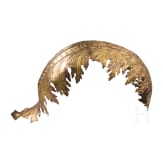 A fire gilt mount of a Venetian parade barbuta, 17th/18th century