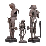 Tree German miniature suits of armour, ca. 1900
