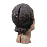A French male doll head for an armour made of wood, 19th century.
