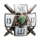 Russian graduation badge of the 4th Kiev School for Ensigns, dated 1917