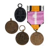 Vier preu&szlig;ische Kriegsdenkm&uuml;nzen aus den Jahren 1813 bis 1815