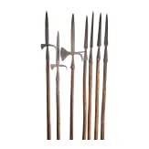 Seven German peasant polearms, German, 18th century.