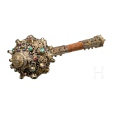 A fine Transylvanian silver-mounted mace, mid 19th century