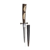 Hunting knife with carved handle by Lebrecht Schulz in Meiningen, around 1820