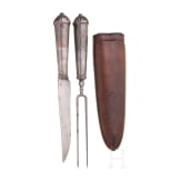 A German set of silver travelling cuttlery, mid 18th century