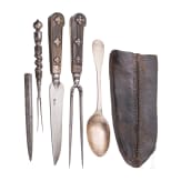 A silver mounted Salzburg set of travelling cuttlery, late 18th century
