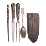 A silver mounted Salzburg set of travelling cuttlery, late 18th century