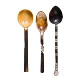 Three horn spoons, including Sterzing, first half of the 19th century