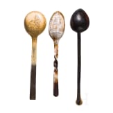 Three horn spoons, including Sterzing, first half of the 19th century