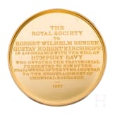 Robert Wilhelm Bunsen - Goldene Humphry-Davy-Medaille der Royal Society, Erstverleihung von 1877