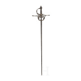 A fine German rapier with gold and silver damascened guard, circa 1600