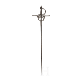 A fine German rapier with gold and silver damascened guard, circa 1600
