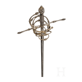 A fine German rapier with gold and silver damascened guard, circa 1600