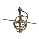 A fine German rapier with gold and silver damascened guard, circa 1600