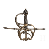 A fine German rapier with gold and silver damascened guard, circa 1600