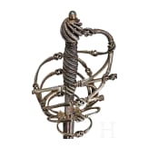 A fine German rapier with gold and silver damascened guard, circa 1600