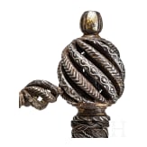 A fine German rapier with gold and silver damascened guard, circa 1600