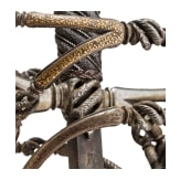 A fine German rapier with gold and silver damascened guard, circa 1600