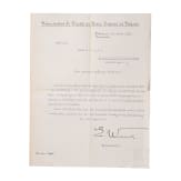 Tsar Ferdinand I of Bulgaria &ndash; autograph and letter of referral (1926) and a Lettow-V. autograph (1925)