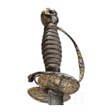 A fine French smallsword with chiselled hilt, circa 1730