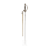 A fine French small-sword with gold and silver damascened hilt, circa 1730