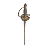 A fine French small-sword with gold and silver damascened hilt, circa 1730