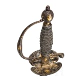 A fine French small-sword with gold and silver damascened hilt, circa 1730