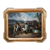 Napoleon mit Gener&auml;len im Feldlager, wohl am Abend vor der Schlacht von Somosierra im November 1808