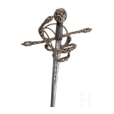 A ceremonial rapier with finely chased chain hilt in the German style of 1575 by Anton Konrad of Dresden, circa 1920/25