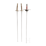 Three German sport fencing foils, circa 1900