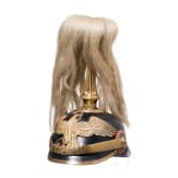 Helm f&uuml;r Offiziere der mexikanischen Infanterie, mit Paradebusch, 20. Jhdt.