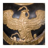 Helm f&uuml;r Offiziere der mexikanischen Infanterie, mit Paradebusch, 20. Jhdt.