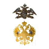 Zwei vergoldete Doppeladler-Auflagen Ausf&uuml;hrung f&uuml;r russische Offiziere