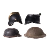 Four headgear items, 20th century