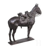 A bronze figure of a military horse, circa 1900