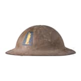 A steel helmet M 17 "Brodie" of a veteran of the77th Infantry Division