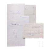 Umfangreiche Gruppe von Erinnerungsst&uuml;cken an die Richard Wagner-Festspiele der 1960/70er Jahre mit neun Autographen von Winifred Wagner