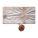 Elector Karl (Albrecht) I of Bavaria (1698-1745) - a signed letter of enfeoffment for Johann Georg Schab, 1727