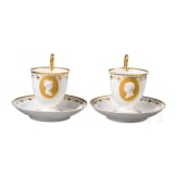 Maximilian I Joseph and Caroline of Bavaria &ndash; a pair of bisque portrait cups in the style of Johann Peter Melchior, Porzellanmanufaktur Nymphenburg, circa 1810