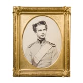 Crown Prince Ludwig of Bavaria (1845&ndash;1886) &ndash; a life-sized portrait photograph in ornate frame, circa 1864