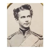 Crown Prince Ludwig of Bavaria (1845&ndash;1886) &ndash; a life-sized portrait photograph in ornate frame, circa 1864