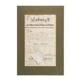 King Ludwig II of Bavaria - a personally signed patent as battalion quartermaster for Carl Winter, dated August 29, 1870