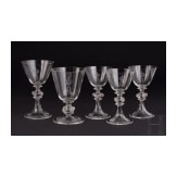 Prince Alfons of Bavaria (1862 - 1933) - a red wine, a white wine and three sherry glasses
