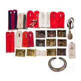 Six belt buckles and cloth insignia