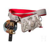 A cartouche box M 1873, a bandolier and a sabre belt for cavalry officers