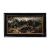 A painting of a battle involving Bavarian cavalry, 19th century